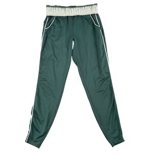 Gymshark Recess Joggers Womens XS Green Elastic‎ Waist Logo Athletic Track Pants